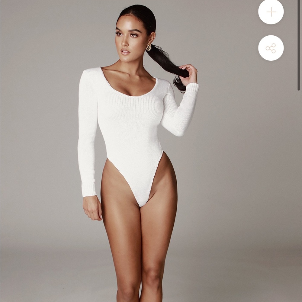 JLUXLABEL IVORY ALIZE SWEATER BODYSUIT S